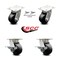 Service Caster 4 Inch Kingpinless Glass Filled Nylon Wheel Caster Swivel Locks 2 Brakes, 2PK SCC-KP30S420-GFNR-BSL-2-SLB-2 - alternate 4